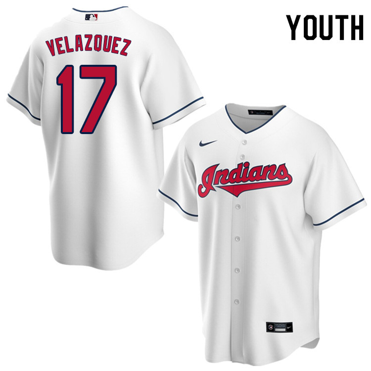 Nike Youth #17 Andrew Velazquez Cleveland Indians Baseball Jerseys Sale-White